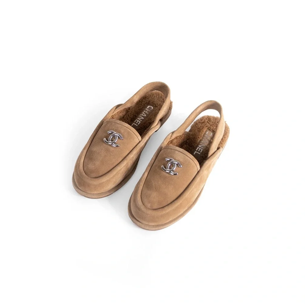 LAST DAY Chanel Shearling Slingback Loafers | Size 38 - Picture 3 of 13